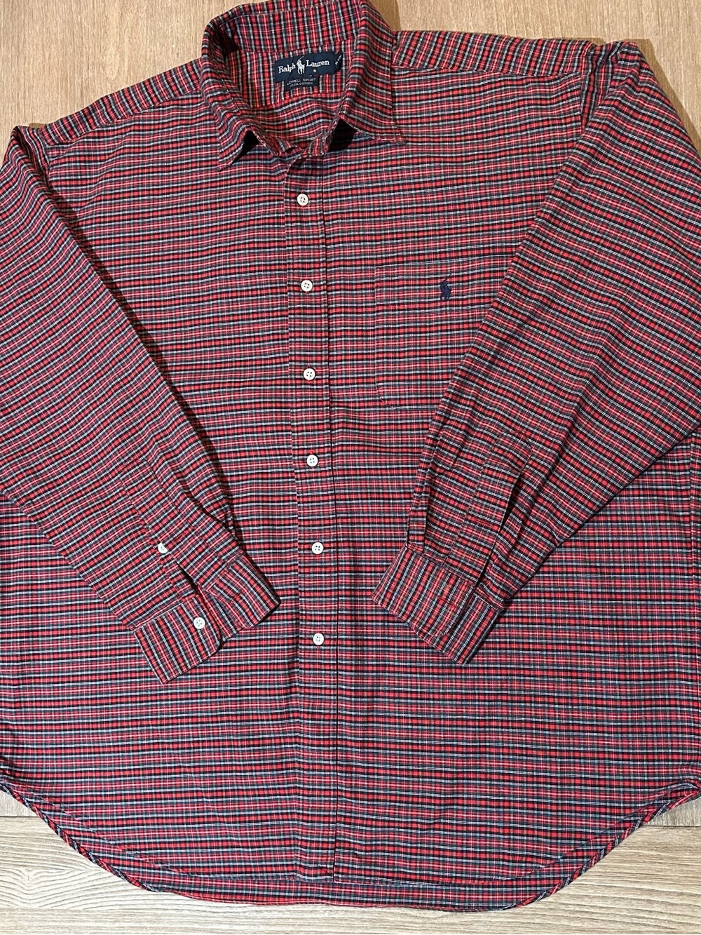 Polo Ralph Lauren Men's Extra Large (XL) Red Plaid Long Sleeve Button Down Shirt
